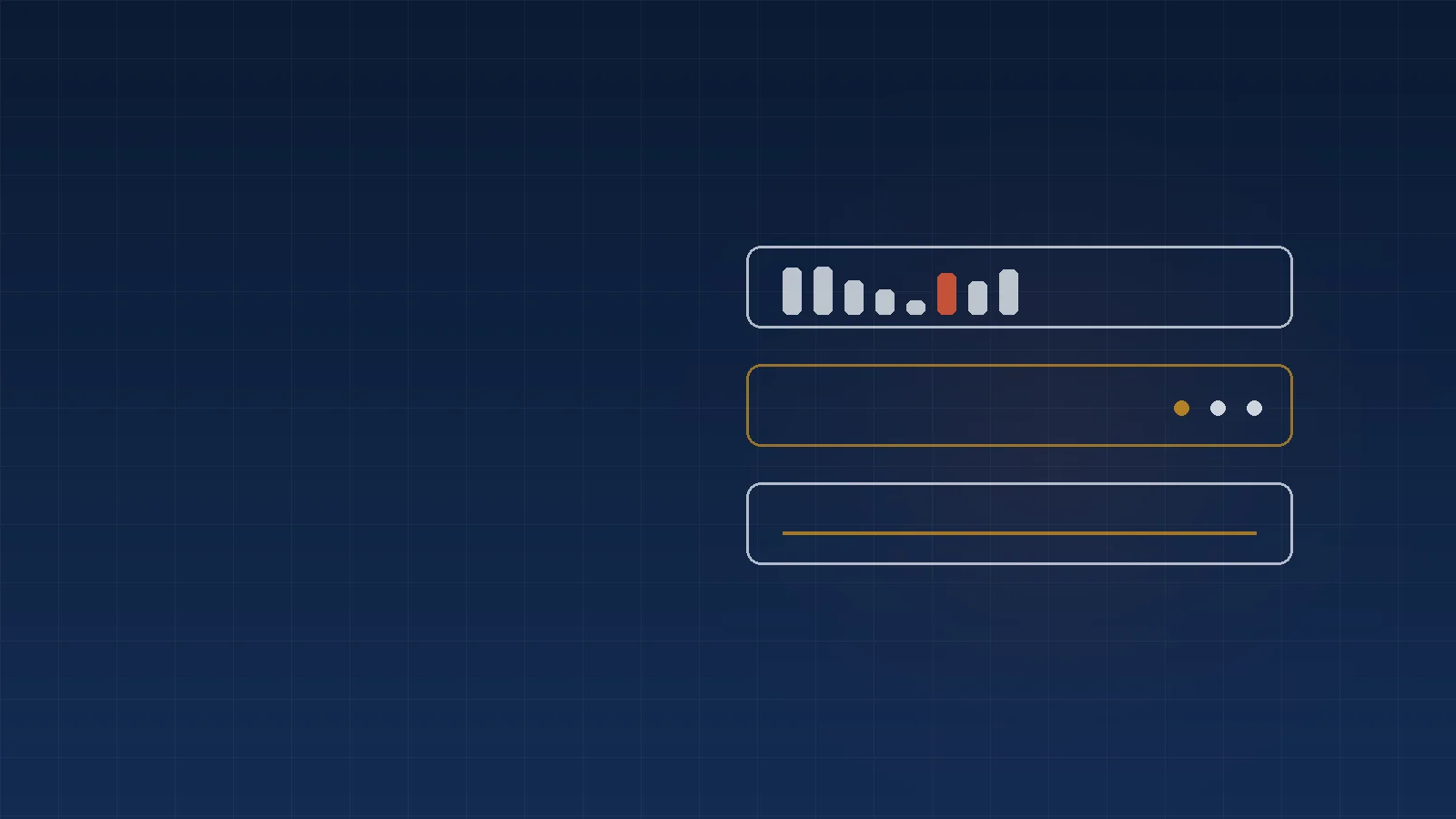 Stacked solution layers with signal bars and status points